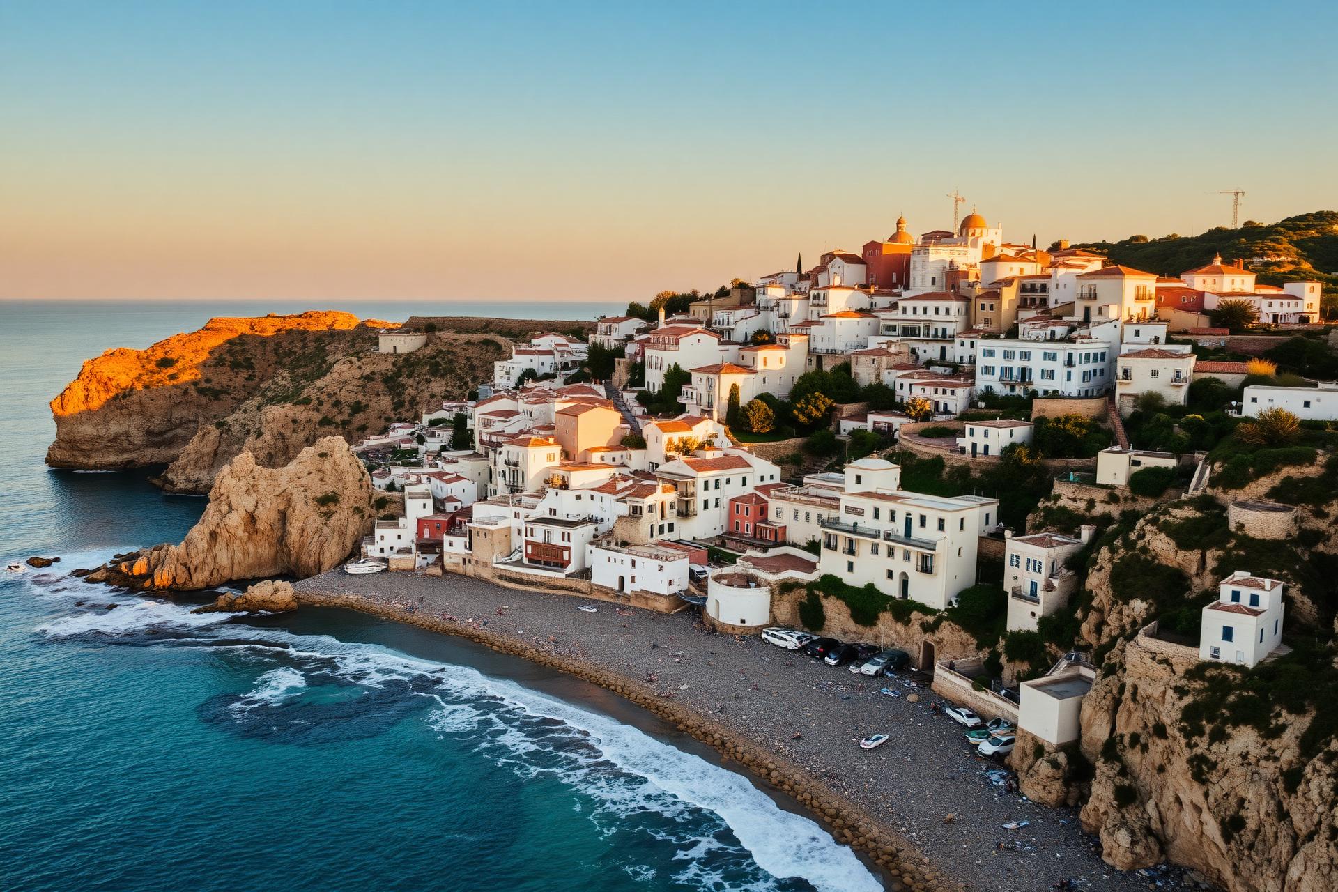 Costa española al atardecer